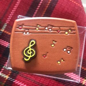 Sweet and Small Music Box - New Brown and Silver Mixed Media Art Piece